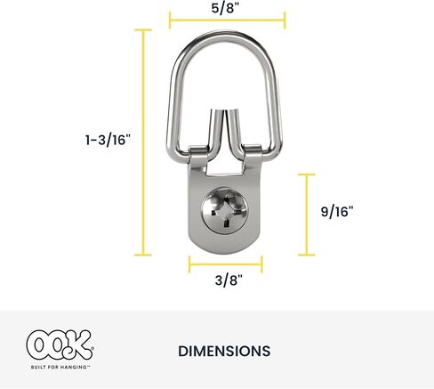 OOK 533830 D-Ring Mirror Hangers, Picture Hangers, ReadyScrew, Steel, Zinc Plated, 20lbs (3 Set) in Kuwait