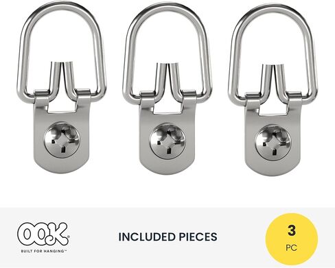 OOK 533830 D-Ring Mirror Hangers, Picture Hangers, ReadyScrew, Steel, Zinc Plated, 20lbs (3 Set) in Kuwait