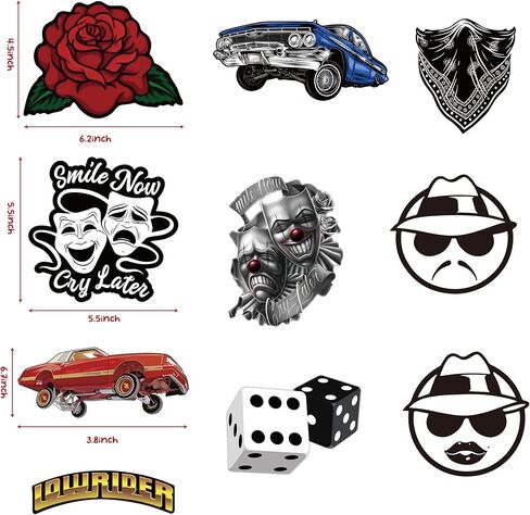 Adval9Vram 30Pcs Cholo Party Table Decorations Cholo Early 2000s Party Table Centerpieces Teen Cholo Themed Party Tabletop, Cholo Style Old School Birthday Party Table Decor Birthday Gifts Supplies in Kuwait