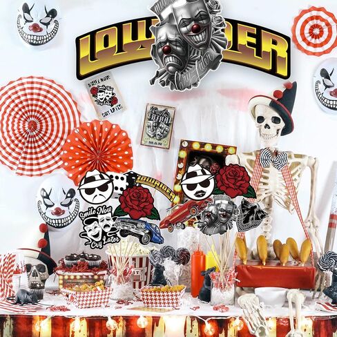 Adval9Vram 30Pcs Cholo Party Table Decorations Cholo Early 2000s Party Table Centerpieces Teen Cholo Themed Party Tabletop, Cholo Style Old School Birthday Party Table Decor Birthday Gifts Supplies in Kuwait