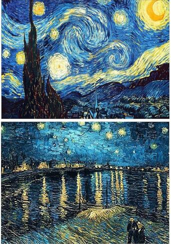 2 حزمة 5D DIY مجموعة اللوحة الماس حفر كامل الماس الطلاء ليلة النجوم ملصقات الحائط لغرفة المعيشة (30 × 40 سنتيمتر / 12 × 16 بوصة) in Kuwait