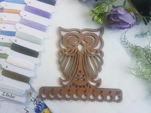 Thread Organizer Double Sided Wooden Mouline Holder Embroidery Thread Storage Cross Stitch Accessories Sewing Floss Thread Keeper (FLZ-017) in Kuwait