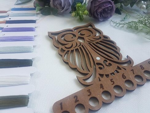 Thread Organizer Double Sided Wooden Mouline Holder Embroidery Thread Storage Cross Stitch Accessories Sewing Floss Thread Keeper (FLZ-017) in Kuwait