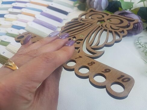 Thread Organizer Double Sided Wooden Mouline Holder Embroidery Thread Storage Cross Stitch Accessories Sewing Floss Thread Keeper (FLZ-017) in Kuwait