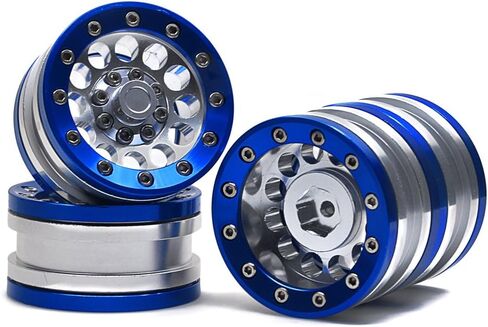 MOHERO 1.9" Alloy Beadlock Crawler Wheels Rims Set for RC 1/10 Model Crawler SCX10 Pack of 4 (Silver) in Saudi Arabia