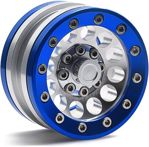 MOHERO 1.9" Alloy Beadlock Crawler Wheels Rims Set for RC 1/10 Model Crawler SCX10 Pack of 4 (Silver) in Saudi Arabia