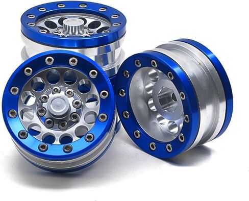 MOHERO 1.9" Alloy Beadlock Crawler Wheels Rims Set for RC 1/10 Model Crawler SCX10 Pack of 4 (Silver) in Saudi Arabia