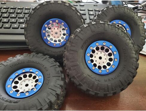 MOHERO 1.9" Alloy Beadlock Crawler Wheels Rims Set for RC 1/10 Model Crawler SCX10 Pack of 4 (Silver) in Saudi Arabia