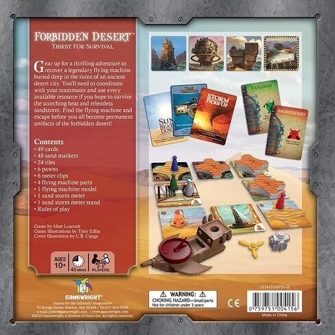 Gamewright Forbidden Desert – The Cooperative Strategy Survival Desert Board Game Multi-colored, 5" in Saudi Arabia