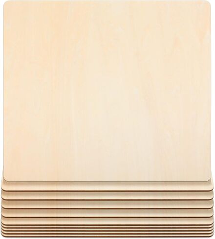 WYKOO 10 Pack Basswood Sheets 1/8 x 12 x 12 Inch Plywood Board, Premium Unfinished Wood Sheets for DIY Wooden Plate Model, Arts and Crafts, School Projects in Kuwait