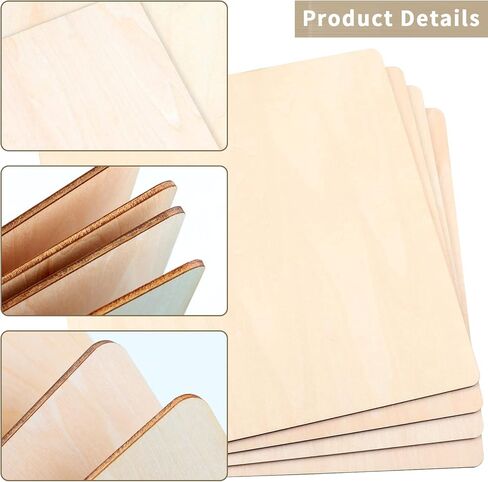 WYKOO 10 Pack Basswood Sheets 1/8 x 12 x 12 Inch Plywood Board, Premium Unfinished Wood Sheets for DIY Wooden Plate Model, Arts and Crafts, School Projects in Kuwait