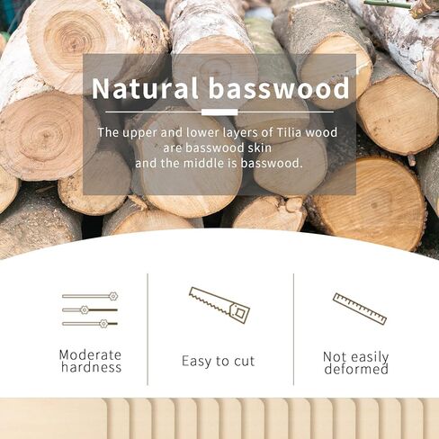 WYKOO 10 Pack Basswood Sheets 1/8 x 12 x 12 Inch Plywood Board, Premium Unfinished Wood Sheets for DIY Wooden Plate Model, Arts and Crafts, School Projects in Kuwait