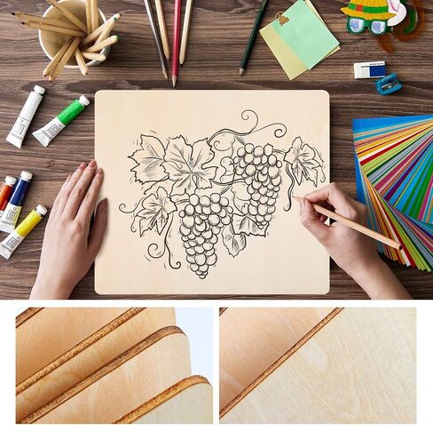 WYKOO 10 Pack Basswood Sheets 1/8 x 12 x 12 Inch Plywood Board, Premium Unfinished Wood Sheets for DIY Wooden Plate Model, Arts and Crafts, School Projects in Kuwait