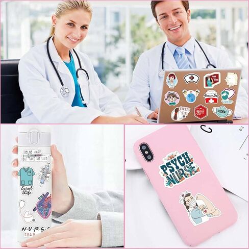 Nurse Stickers 100PCS Nursing Stickers Gifts,Nurse Accessories,Nurse Stickers for Water Bottles,Medical Stickers,Nurse Accessories for Work,Nurses Week Stickers,Nurses Day in Kuwait