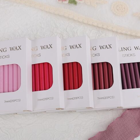 Red Sealing Wax Sticks STAMPMASTER 20pcs Wax Seal Sticks, Glue Gun Red Wax Sticks for Wedding Invitations Letter Christmas Package Decoration (Red) in Kuwait