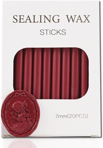 Red Sealing Wax Sticks STAMPMASTER 20pcs Wax Seal Sticks, Glue Gun Red Wax Sticks for Wedding Invitations Letter Christmas Package Decoration (Red) in Kuwait