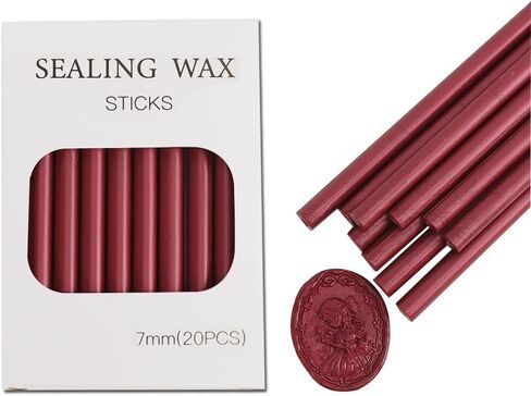 Red Sealing Wax Sticks STAMPMASTER 20pcs Wax Seal Sticks, Glue Gun Red Wax Sticks for Wedding Invitations Letter Christmas Package Decoration (Red) in Kuwait
