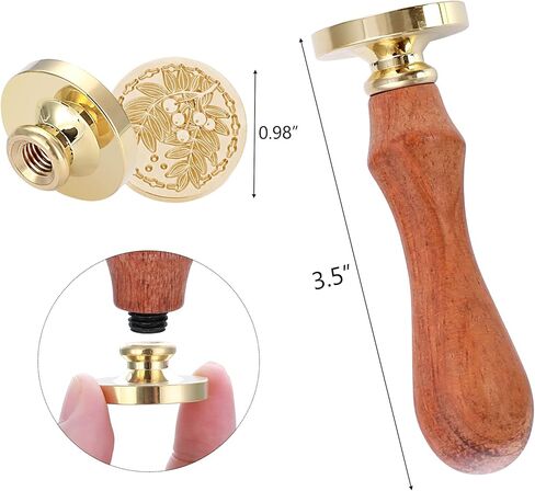 مجموعة ختم الشمع العتيقة، مجموعة ختم الشمع النباتي، ختم شمع زهرة نبات الأوكالبتوس لمغلفات الزفاف هدية تزيين الدعوة 4 قطع in Kuwait