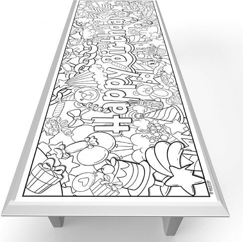 Young N Refined Custom Birthday Party Coloring page table cloth activity with Personalized Name (72x30 Custom) in Kuwait