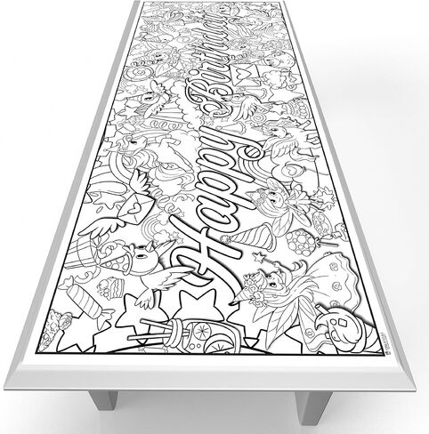 Young N Refined Custom Birthday Party Coloring page table cloth activity with Personalized Name (72x30 Custom) in Kuwait