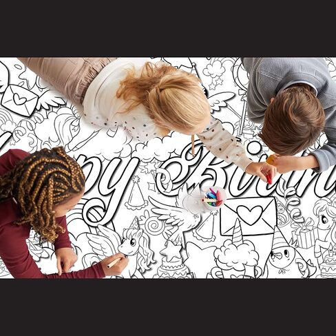 Young N Refined Custom Birthday Party Coloring page table cloth activity with Personalized Name (72x30 Custom) in Kuwait