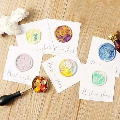 Merry Christmas Wax Seal Stamp Set, 6 Pieces Sealing Stamps Copper Seals 1 Wood Handle, Waxing Seal Stamp Kit for Cards Envelopes Invitations Wine Packages in Saudi Arabia