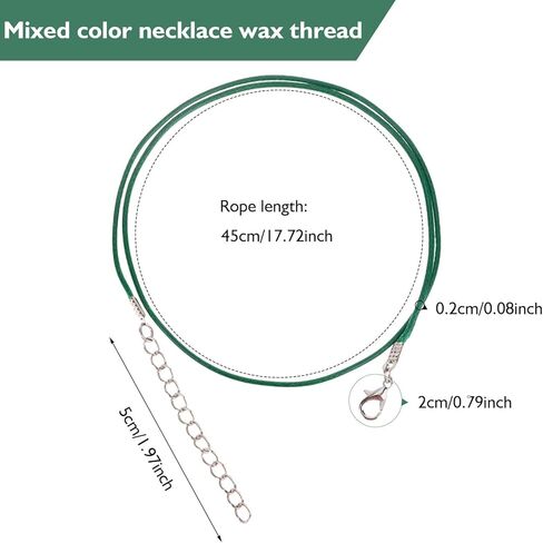 مجموعة من 100 قطعة من الحبال القطنية المشمع بألوان متنوعة مع مشبك لصنع المجوهرات 50.8 سم من نوكسوس بروز in Kuwait