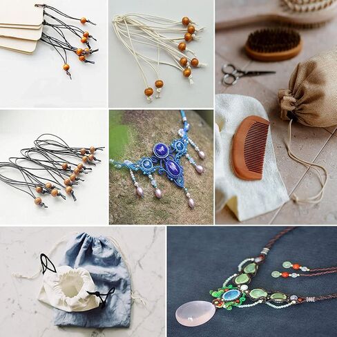 2 Rolls 1mm Wax String for Bracelet Making, Cotton Waxed Thread Beading Cord for Jewelry Crafting Friendship Bracelet Hang Tag Lether Sewing 218 Yards Black（2 PCS in Kuwait