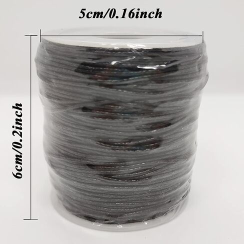 2 Rolls 1mm Wax String for Bracelet Making, Cotton Waxed Thread Beading Cord for Jewelry Crafting Friendship Bracelet Hang Tag Lether Sewing 218 Yards Black（2 PCS in Kuwait