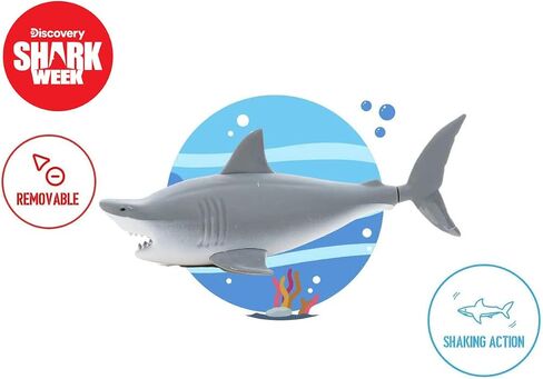 SHARK WEEK Discovery - Rescue Transport Truck Toy Playset for Kids, Includes Moving Toy Truck with Lights and Sounds, Great White Shark Tank, Hand Painted, Realistic, Eco Friendly, Officially Licensed in Saudi Arabia