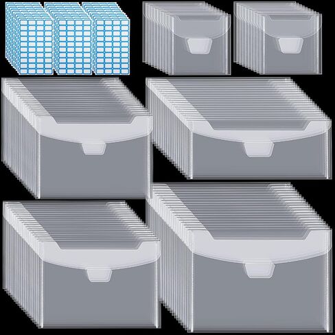 150 Pieces Stamp and Die Storage Bag 5 Sizes Scrapbooking Storage Die Cuts Storage for Cutting Dies Stencil Stamp Crafts for Die Cuts for Card Making, Clear Stamp Storage with Label Stickers in Saudi Arabia