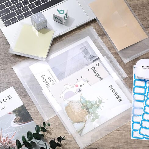 150 Pieces Stamp and Die Storage Bag 5 Sizes Scrapbooking Storage Die Cuts Storage for Cutting Dies Stencil Stamp Crafts for Die Cuts for Card Making, Clear Stamp Storage with Label Stickers in Saudi Arabia