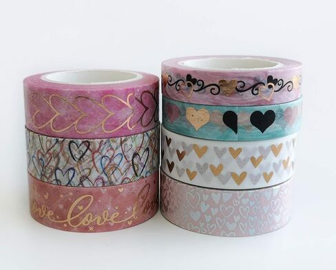 مجموعة أشرطة واشي على شكل قلوب من سيرين ديزاينز (ذهبي وردي) in Kuwait