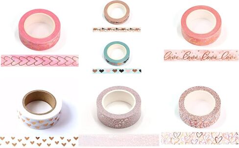 مجموعة أشرطة واشي على شكل قلوب من سيرين ديزاينز (ذهبي وردي) in Kuwait