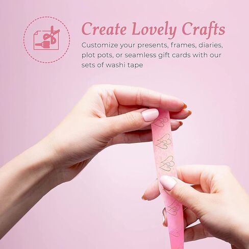 مجموعة أشرطة واشي على شكل قلوب من سيرين ديزاينز (ذهبي وردي) in Kuwait