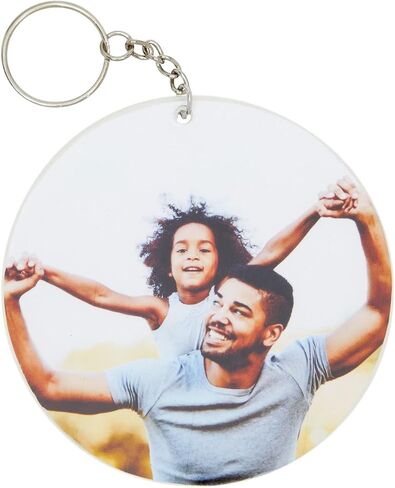 20-Pack 3.5-Inch Clear Round Acrylic Keychain Blanks, 1/8-Inch Thick Plastic Circles with 10 Metal Chains, Rings, and Clasps for Custom Keychains, Christmas Tree Ornaments, Crafting and Art Supplies in Saudi Arabia