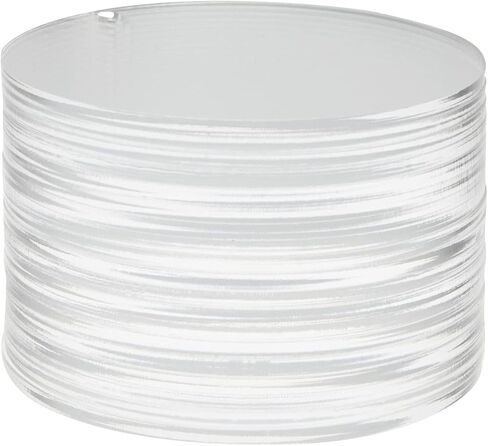 20-Pack 3.5-Inch Clear Round Acrylic Keychain Blanks, 1/8-Inch Thick Plastic Circles with 10 Metal Chains, Rings, and Clasps for Custom Keychains, Christmas Tree Ornaments, Crafting and Art Supplies in Saudi Arabia