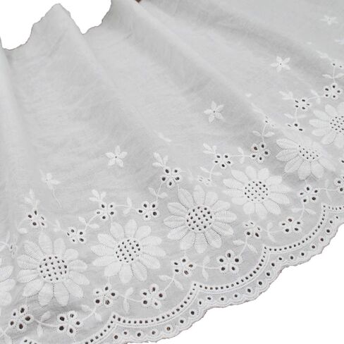 Trimscraft 4 ياردة صدفية ثقب الشريط القطن تقليم النسيج مطرز 10 3/4 بوصة واسعة in Kuwait