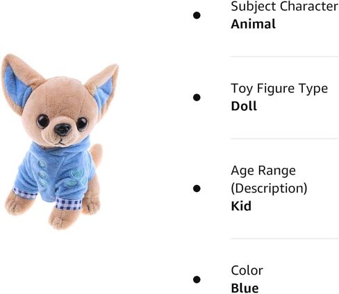 لعبة جرو كلب محشو من SUSHAFEN، لعبة قطيفة على شكل دمية ناعمة، وسادة حيوانات محشوة، هدية عيد ميلاد، هدية لطيفة للكلاب، زينة يدوية لتزيين سطح المكتب، 17 سم/6.7 بوصة in Kuwait