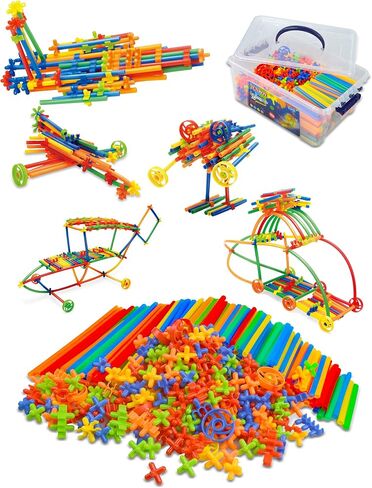 600PCS STEM Building Toys, Straw Constructor Toys Up Grade Engineering Building Sets for Kids Develops Motor Skills and Logic Thinking, Fun Educational Toy Great for Gift in Saudi Arabia