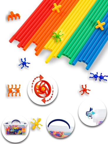 600PCS STEM Building Toys, Straw Constructor Toys Up Grade Engineering Building Sets for Kids Develops Motor Skills and Logic Thinking, Fun Educational Toy Great for Gift in Saudi Arabia
