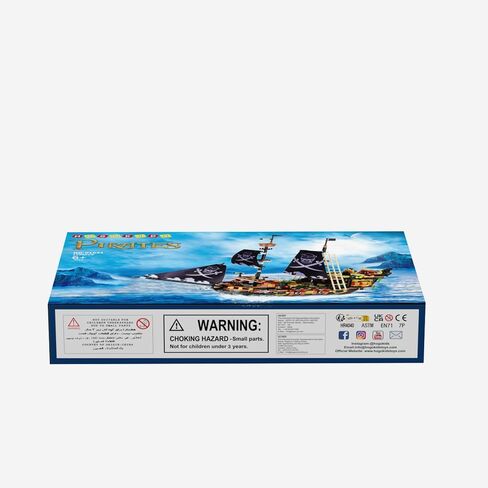 مجموعات مكعبات بناء سفينة القراصنة من HOGOKIDS - مجموعة مكعبات بناء صغيرة لسفينة القراصنة | مجموعة نماذج القوارب والسفن مجموعة بناء من القرون الوسطى | هدية القراصنة للبالغين والأطفال 6+ (1328 قطعة) in Kuwait