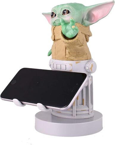 Exquisite Gaming: The Mandalorian: The Child - Star Wars Original Mobile Phone & Gaming Controller Holder, Device Stand, Cable Guys, Licensed Figure , Green in Saudi Arabia