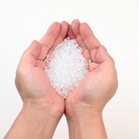 1000pcs 4 mm Bicone Crystal Beads Faceted Crystal Glass Beads Bulk for Jewelry Making DIY Necklace Bracelet Earring (Crystal AB Color) in Kuwait