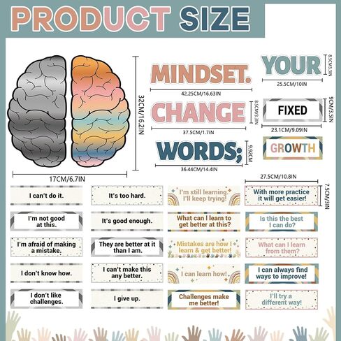 Boho Rainbow Growth Mindset Bulletin Board Inspirational Growth Mindset Posters Boho Motivational Bulletin Board Display Set for Teacher Student Elementary Middle Homeschool Classroom Rules in Saudi Arabia