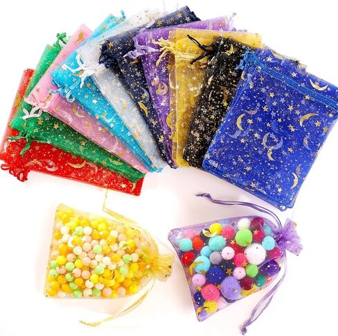 ENNIYU 100pcs Organza Bags, Royal Blue Mesh Drawstring Gift Bags, 4 x 6 inch Jewelry Pouches for Candy Wedding Favors Christmas in Saudi Arabia