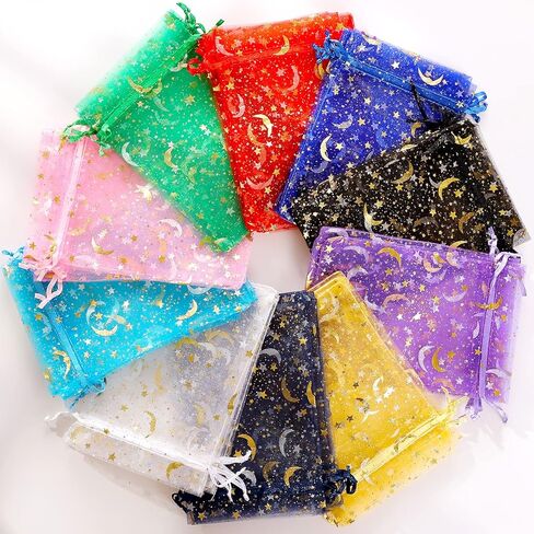 ENNIYU 100pcs Organza Bags, Royal Blue Mesh Drawstring Gift Bags, 4 x 6 inch Jewelry Pouches for Candy Wedding Favors Christmas in Saudi Arabia