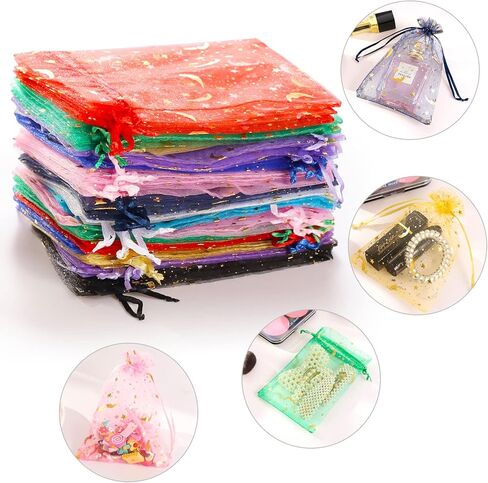 ENNIYU 100pcs Organza Bags, Royal Blue Mesh Drawstring Gift Bags, 4 x 6 inch Jewelry Pouches for Candy Wedding Favors Christmas in Saudi Arabia