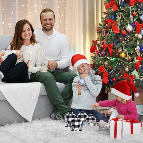 24 Pieces Gift Bags Christmas Buffalo Plaid Drawstring Bag Christmas Burlap Drawstring Bag Washable Cotton Xmas Bag for Candy Wrapper Christmas Party Favor (Black White, Plaid) in Saudi Arabia