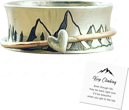 RINHOO الصداقة إبقاء تسلق الدائري للنساء إلهام حلقة الجبل الدائري سبينر تململ القلق خواتم in Kuwait